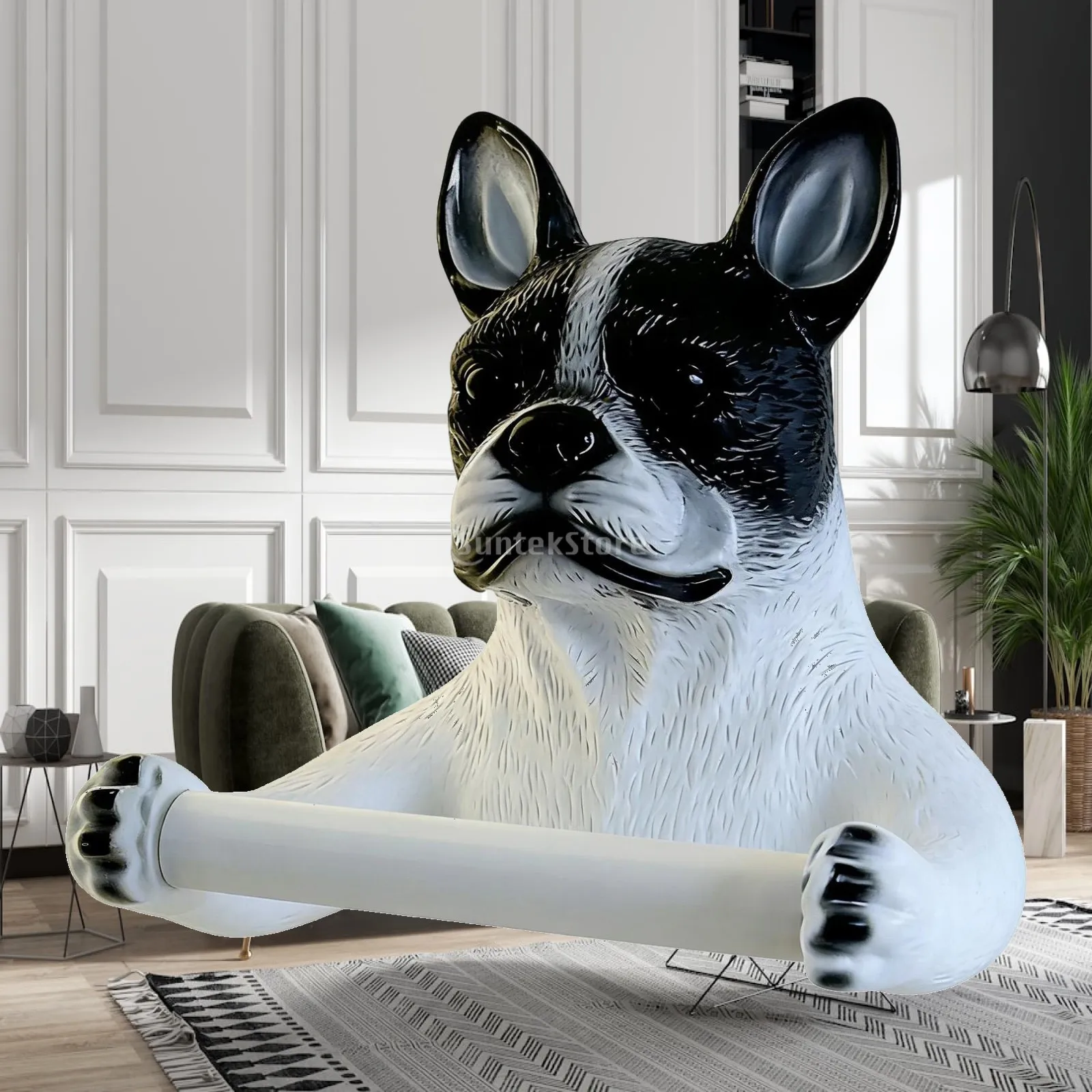Dog Toilet Paper Holder Easy to Install Indoor Dispenser Toilet Paper Storage Organization for Bath Room Shower Bathroom Kitchen