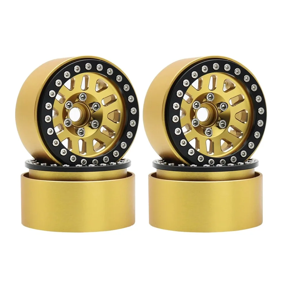 

4Pcs Brass Heavy 1.9Inch Beadlock Wheel Rim Hub for 1/10 RC Crawler Car TRX4 TRX6 Axial SCX10 III AXI03006 YK4082