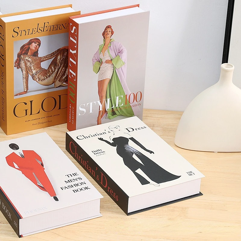 Fashion Fake Books for Home Decoration New Luxury Decorative Book Coffee Table Bedroom Bookends Shooting Props Home Decor