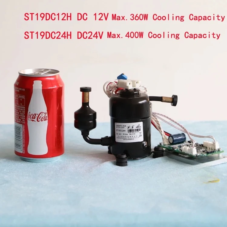 ST19DC Micro Compressor Mini Refrigeration Compressor DC 12V24V48V Laser Cold Water Air Conditioning