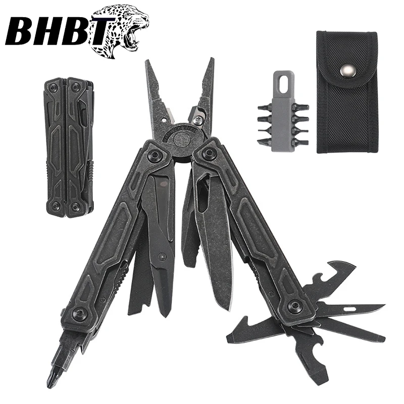คีมอเนกประสงค์ BHBT 27 in 1 มีดพกพา EDC อุปกรณ์เอาตัวรอดสำหรับตั้งแคมป์กลางแจ้งแบบพกพา พร้อมชุดดอกไขควง
