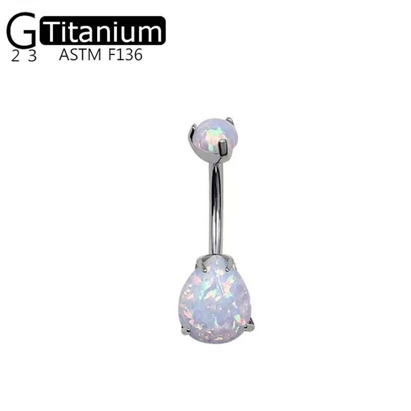 G23 Titanium Navel Bars Piercing Belly Rings Ombligo Nombril Body Jewelry Navel Piercing Sexy Belly Button Rings Gem Jewelry