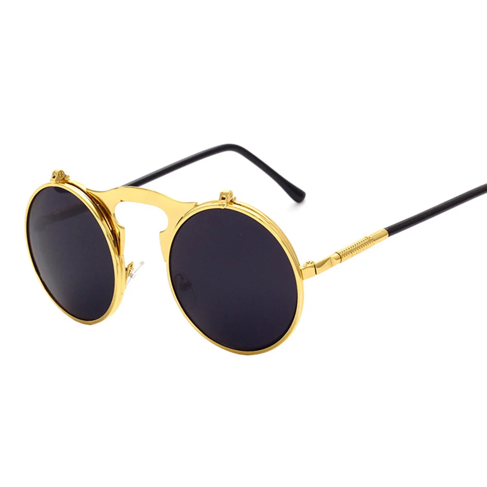

Classic Round Lens Vintage Steampunk Sunglasses Golden Frame Metal Frame Protective Fashion Sunglasses for Outdoor