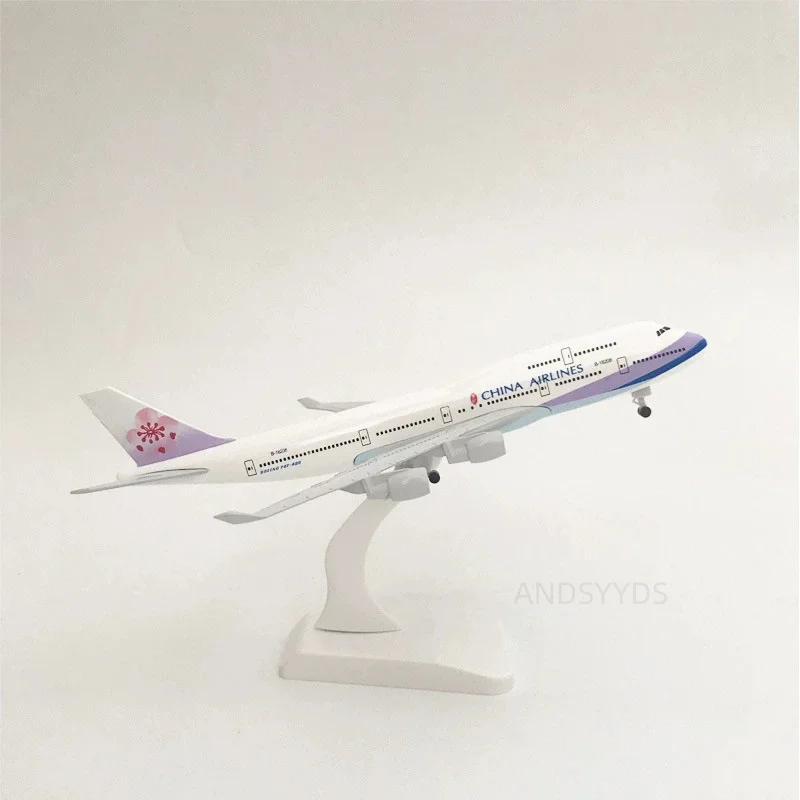 

Модель самолета China Airlines 747 (20 см) с шасси, Тайвань, B747, из сплава, коллекционная статическая модель авиационного самолета, подарок