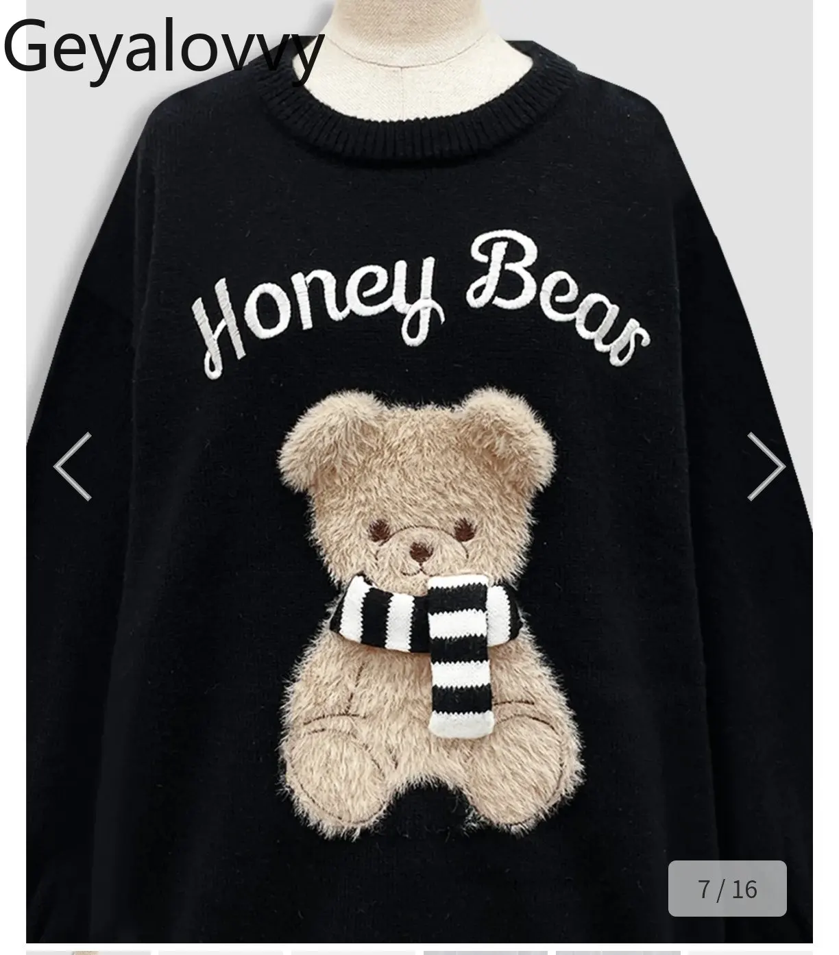 Lief en schattig meisje cartoon print gebreide jurk herfst winter ronde hals veelzijdige rechte trui-jurken met lange mouwen