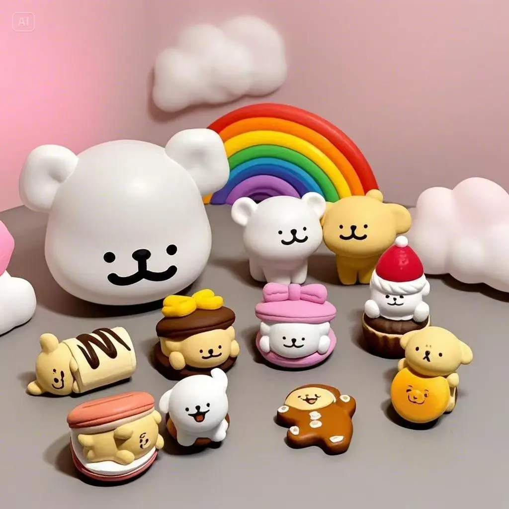 

Maltese Blind Box Mini Dessert House Series Line Puppy Figure Anime Peripheral Kawaii Model Desktop Decor Doll Girl Gift