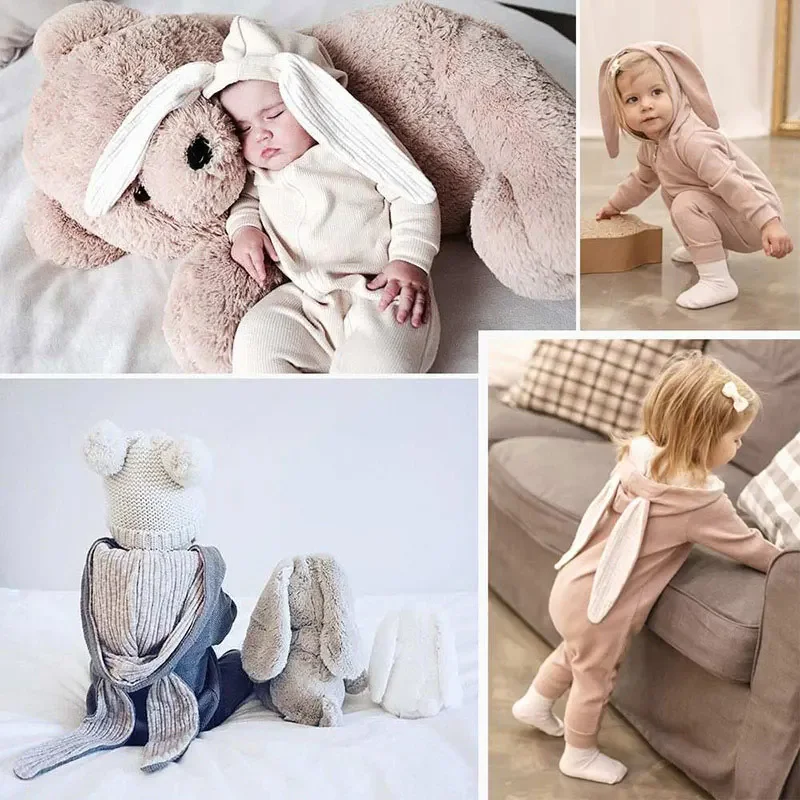 Spring Autumn Newborn Baby Clothes Bunny Baby Rompers Cotton Hoodie Newborn Girl Onesies Fashion Infant Costume Boys Outfits