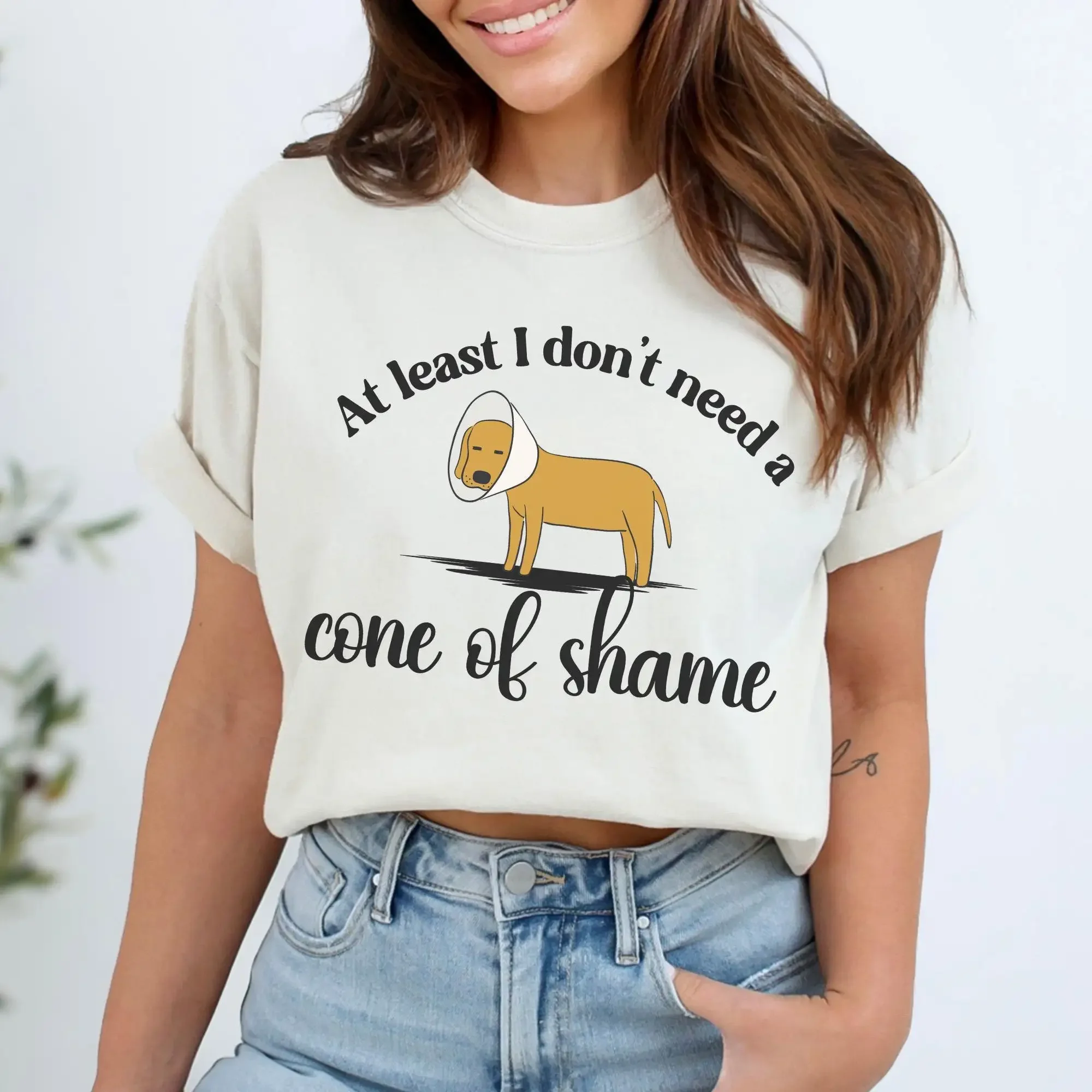 Post Hysterectomy T Shirt At Least I Don Have To Wear A Cone of Shame Dog Lover Surgery Party