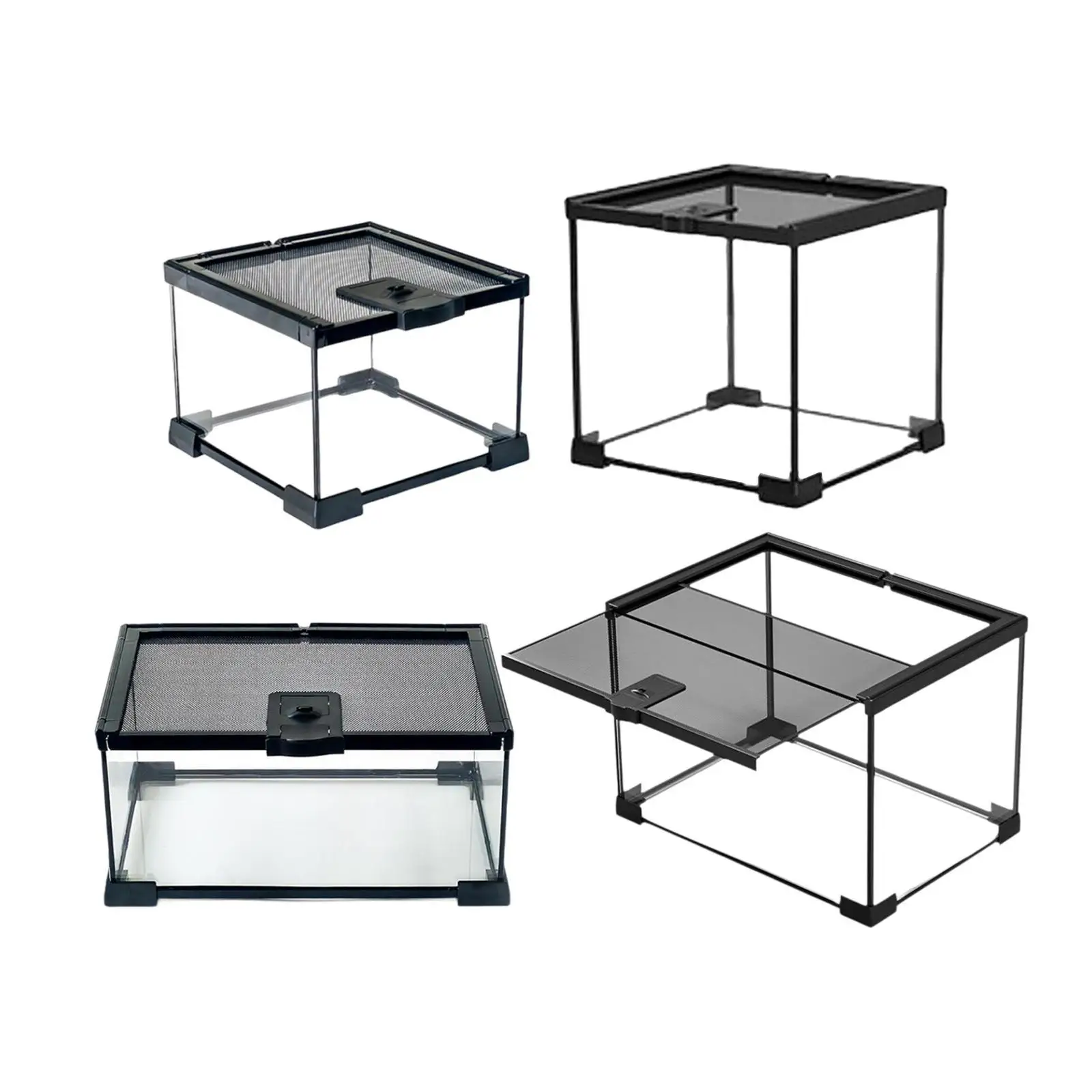 

Стеклянный террариум для рептилий, прозрачный вентилируемый контейнер для выращивания с выдвижной дверцей для скорпионов, черепах, хомяков, змей