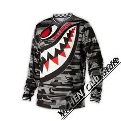 Big Shark Printed Bicycle Motorcycle Riding Suit Off-Road Leisure Mountain Riding Downhill Suit Quick Dry Men's Women's T-Shirts