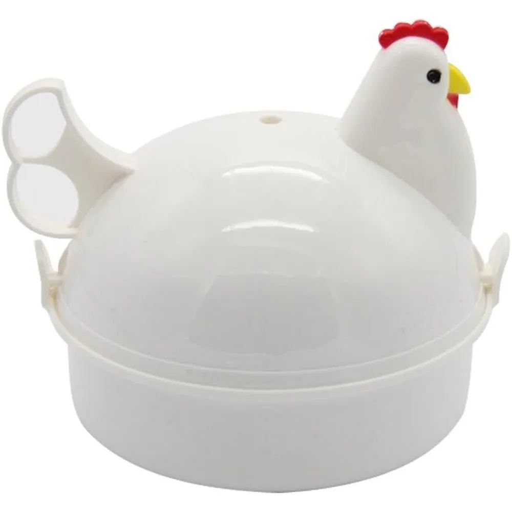 Chicken Shape Microwave Egg Cooker 4 Eggs Capacity Boiler Steamer Poacher for Omelet & Soft, Medium, Hard-Boiled Egg
