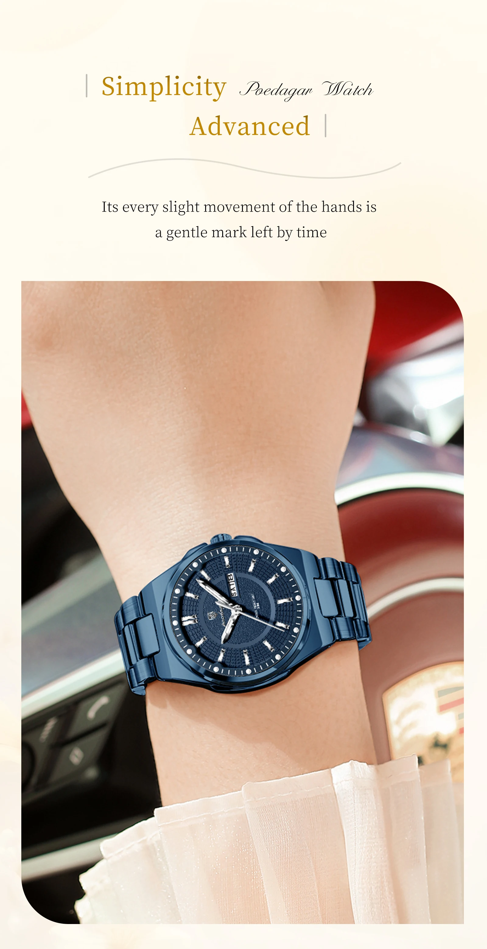 POEDAGAR Modemarke Damenuhr Leuchtend Wasserdicht Business Damen Armbanduhr mit Wochentag und Datum Elegante Quarz Damenuhren Reloj – Detail 11
