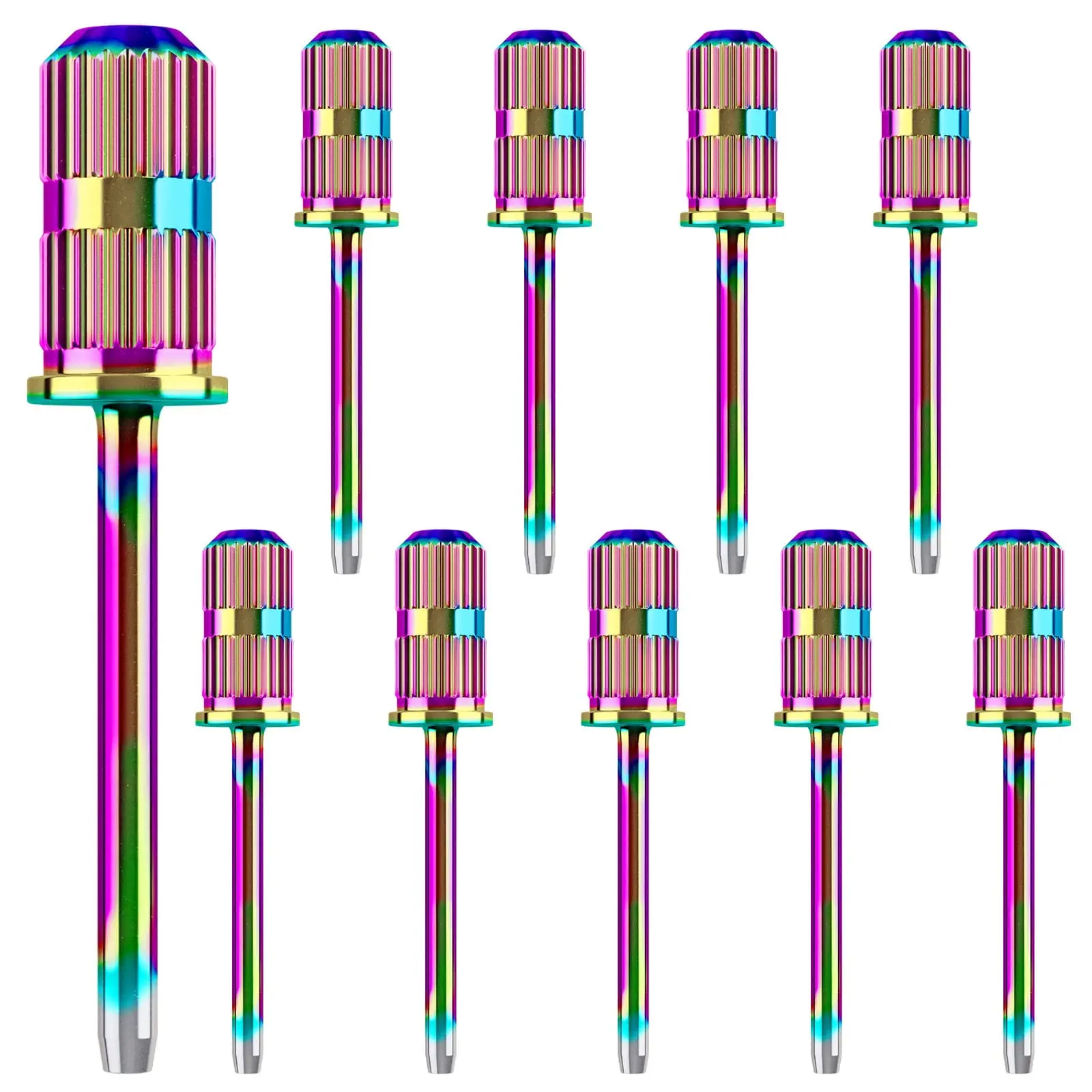 

Colorful Mandrel Nail Drill Bits Set for Sanding Bands 3/32" Milling Cutter Shaft Mandrels for Electric File Nail Tools