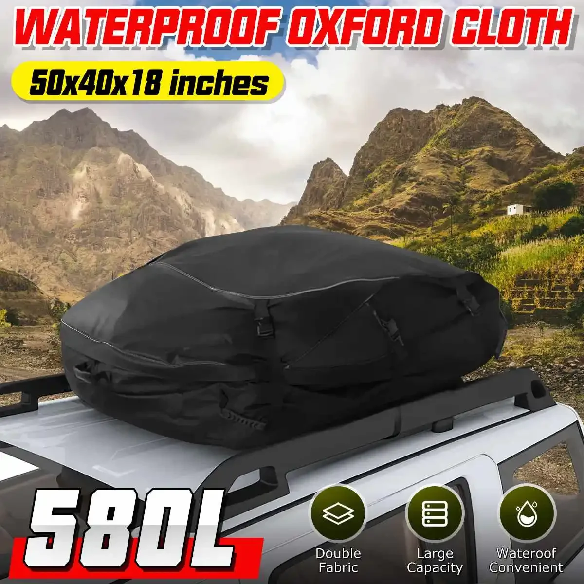 130x100x45CM Car Cargo Roof Bag Waterproof Auto Rooftop Luggage Carrier Storage Bag 420D Oxford Car SUV Van Foldable Roofs Bags