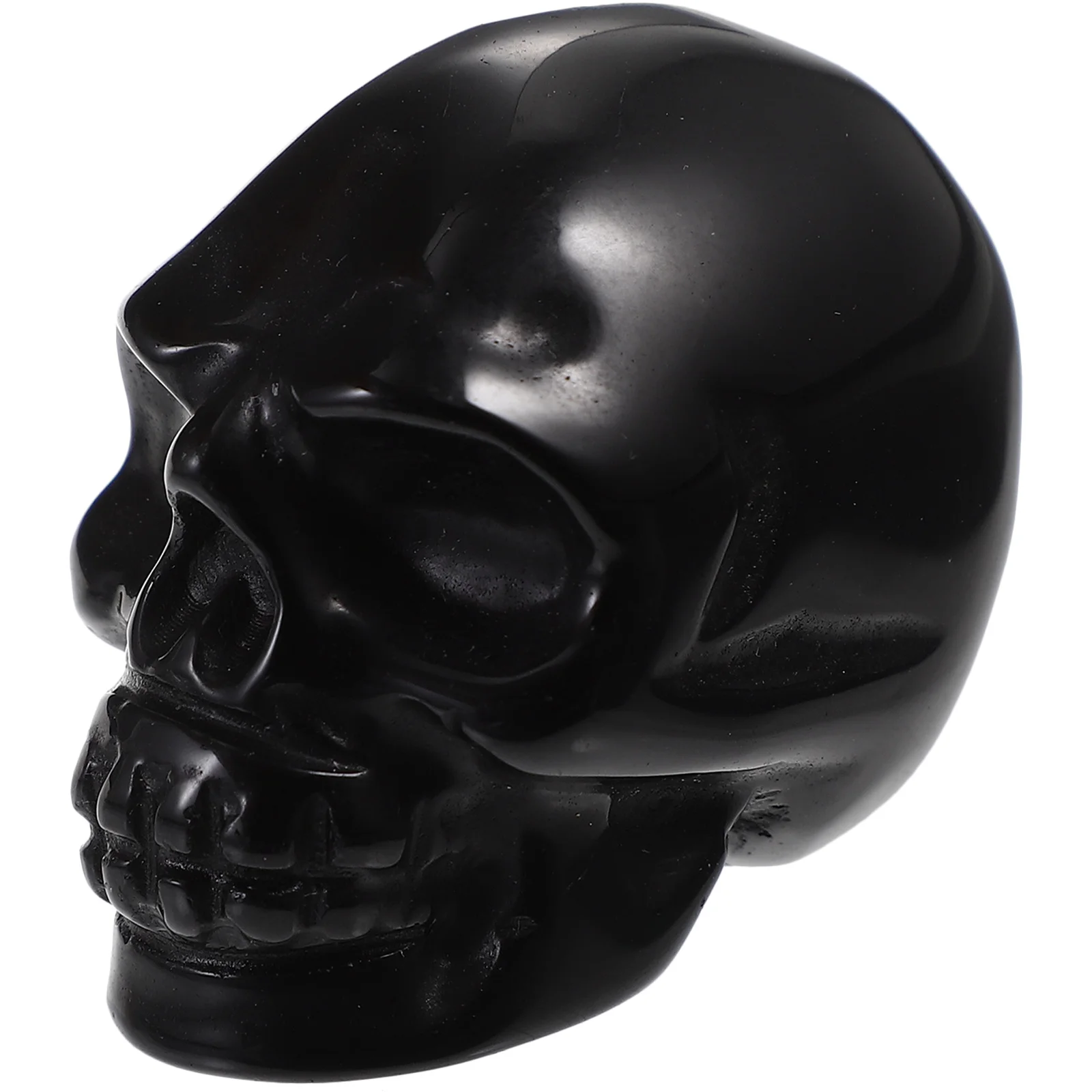 

Obsidian Skull Head Small High Simulation Halloween Decoration Scary Photo Prop Haunted Skull Ornament Scary Photo Props