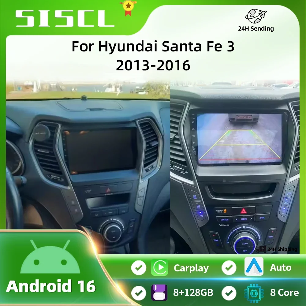 

Android 16 Carplay Auto 2K Scherm Autoradio Multimedia Speler Voor Hyundai Santa Fe 3 2013-2016 Autoradio GPS Stereo Head Unit