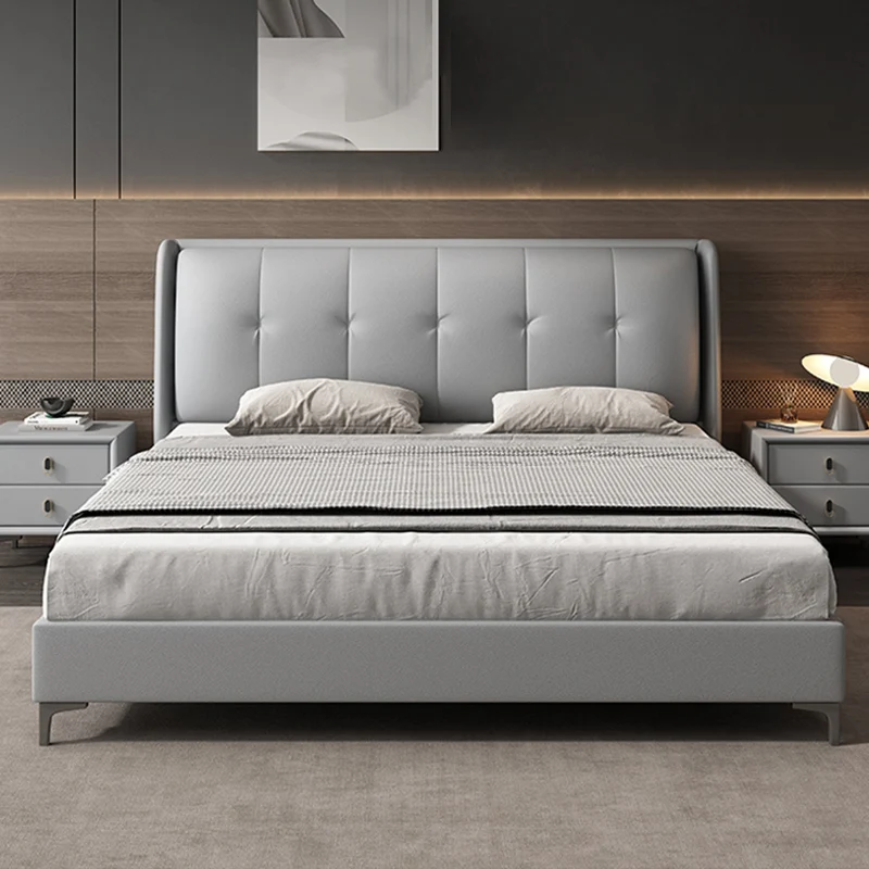 

Nordic Marriage Bed Minimalist Aesthetic Storage Bedroom Bed Queen Size Modern Cama Casal Multifuncional Luxury Furniture