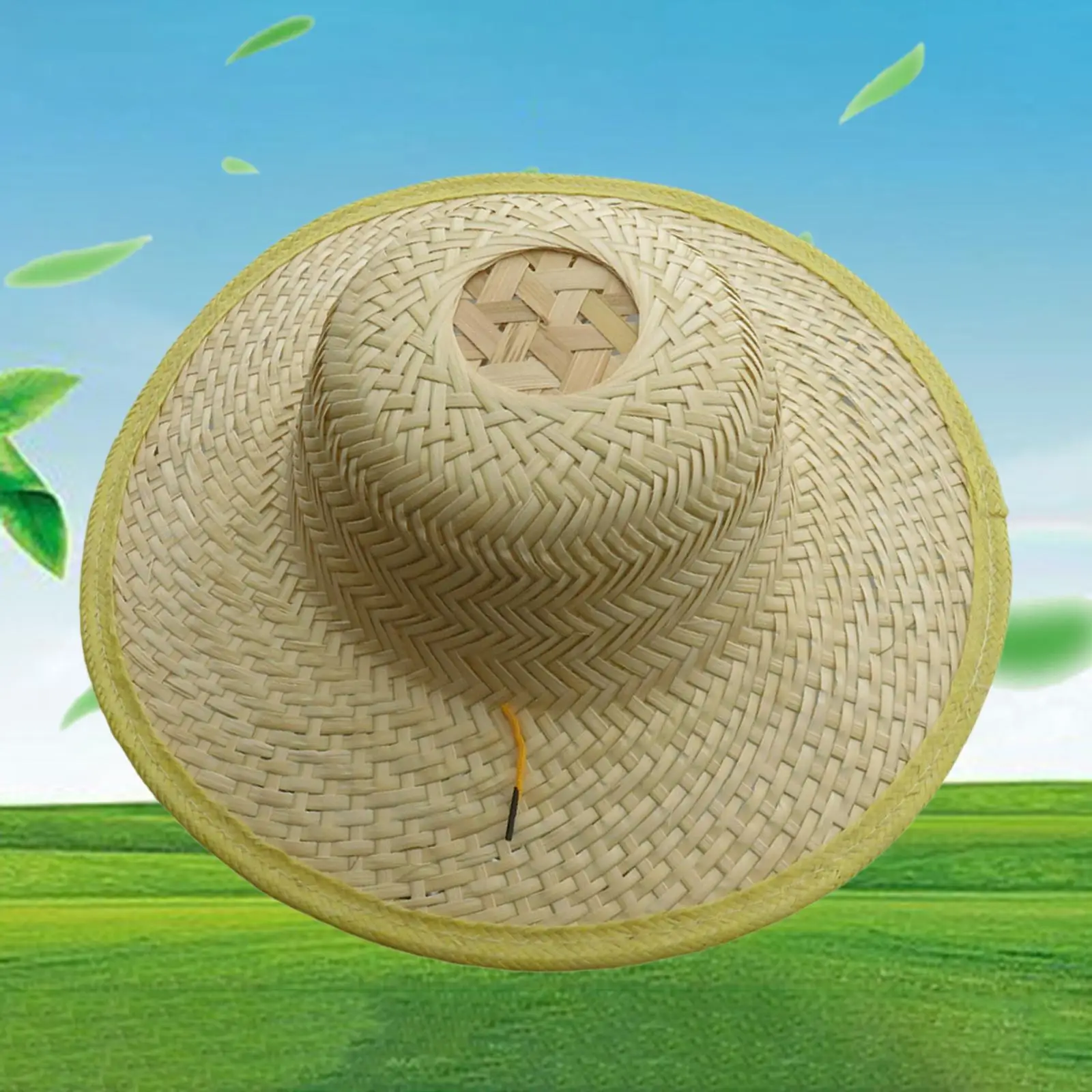 Bamboo Braided Hat Woven Cap Paddy Hat Crafting Farmer Hat for Outdoor Men Women