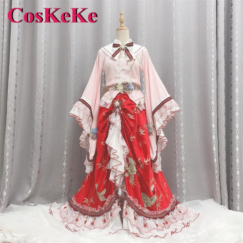 CosKeKe Houraisan Kaguya Cosplay Anime Game Touhou Project Costume Gorgeous Sweet Formal Dress Women Party Role Play Clothing