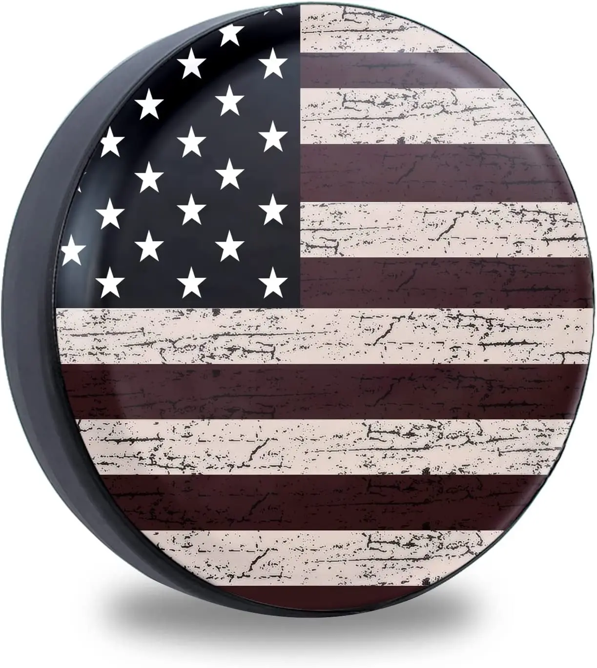 

Jusen American Flag Spare Tire Cover Fit for Car Wrangler Rv SUV Truck Travel Trailer,Waterproof Tires (14" for Diameter 23"27