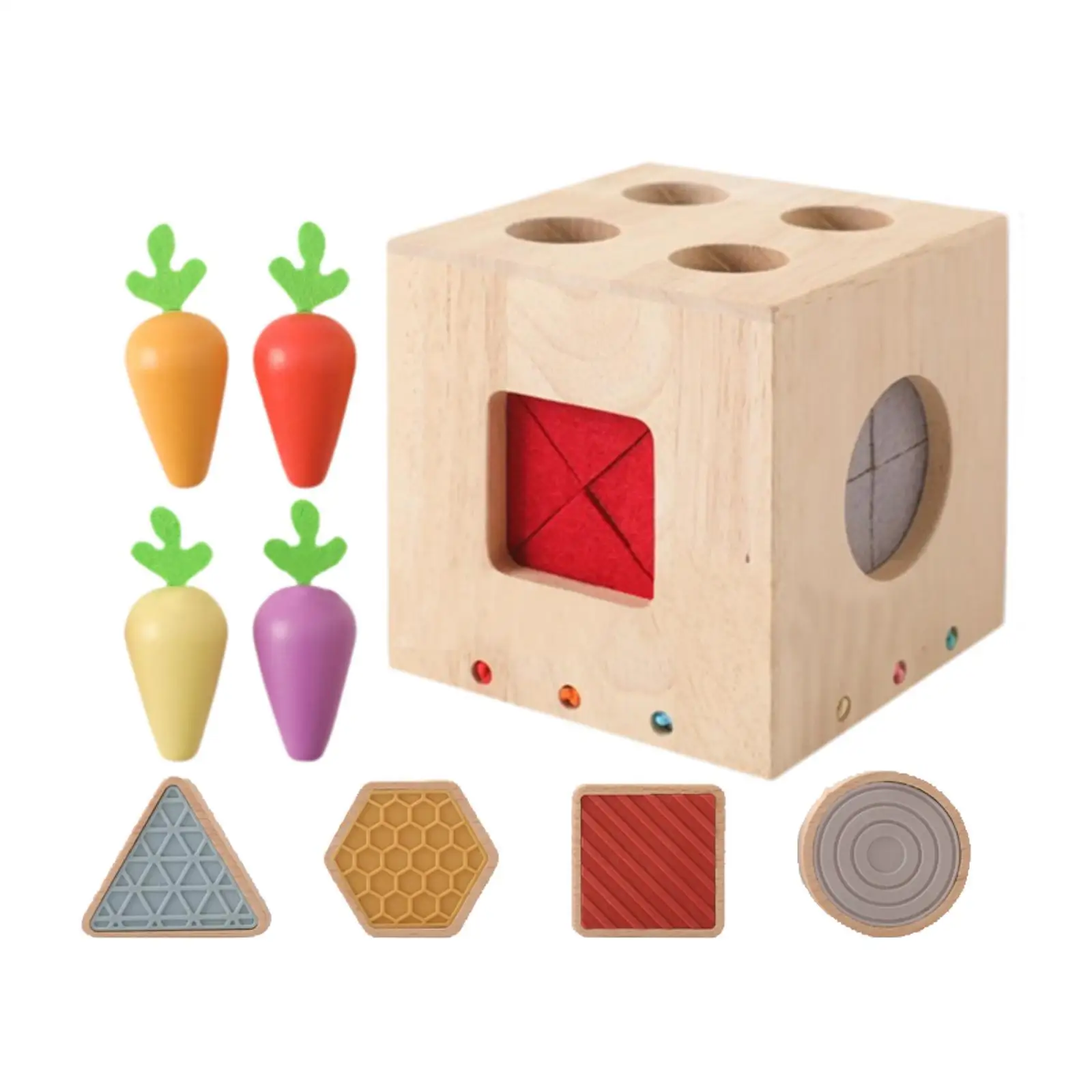 Baby Activity Cube Fine Motor Skill Color Recognition Wooden Toy Learning Acvtivity for Children Ages 3+ Party Toy Birthday Gift