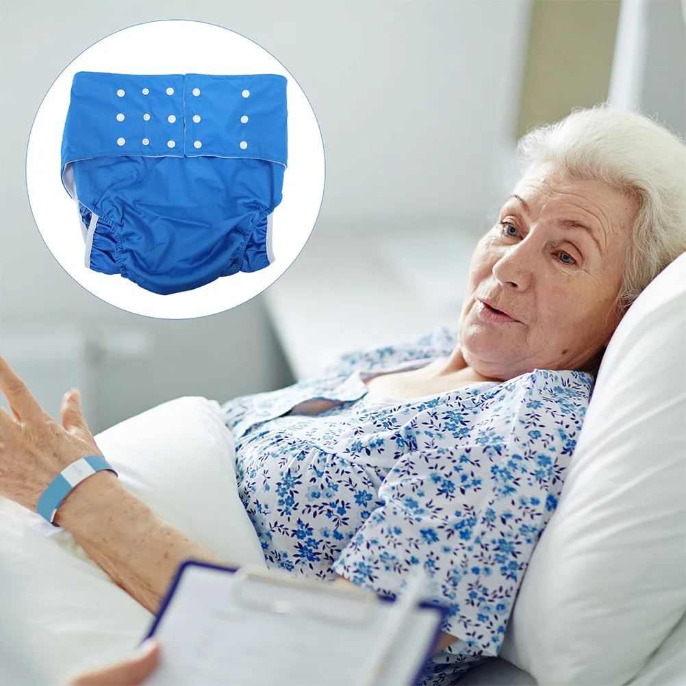 

2Pcs Breathable Adult Diaper Cloth Reusable Waterproof Diaper Pants for Incontinence Washable Underwear Adjustable Fit Side Leak