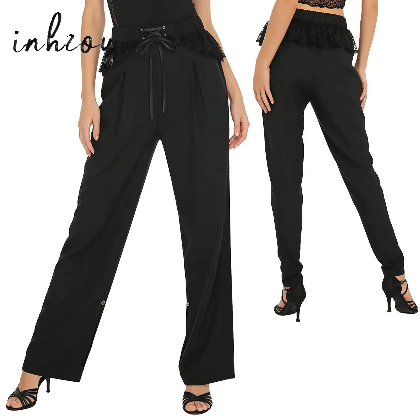 Calças de dança latina das mulheres profissionais modernas calças de dança quadrada perfeito para jazz rumba tango salsa palco treinamento dancewear