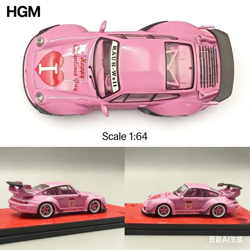 

HGM 1:64 RWB 993 Valentine's Day Limited Edition Realistic Alloy Car Model, Boys' Holiday Gift Toy Collection Display Item.