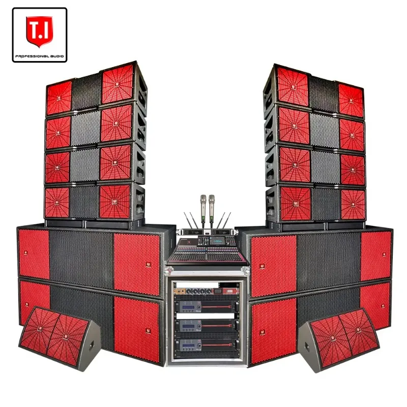 Dual 15 Inch Three Way Plywood Speaker High Power Line Array for Outdoor Concert Stage