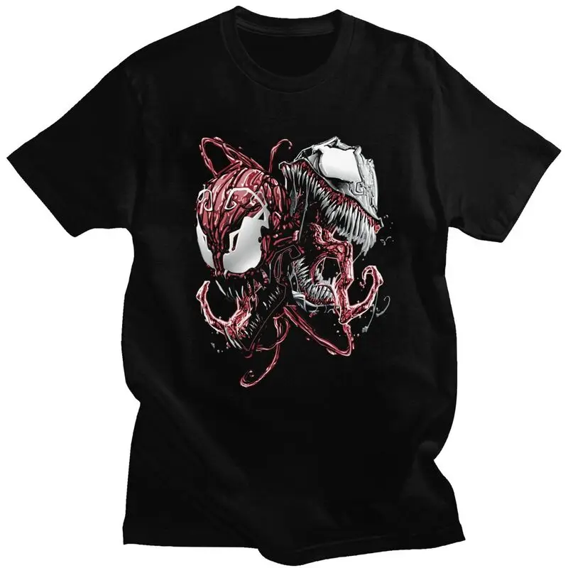 Men's Carnage And Venom T Shirts Short Sleeve Cotton Tshirts Classic T-shirt Casual Tees Oversized Clothes