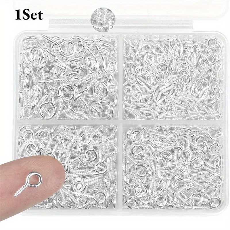 

1 комплект, коробка, овечий рог, открытые кольца для ногтей для изготовления ювелирных изделий, браслеты, ожерелья, крючки, застежка-цепочка, аксессуары «сделай сам»