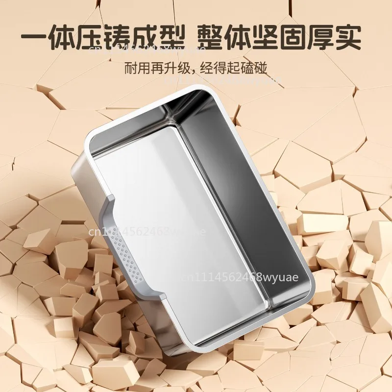 Oversized Splash-Proof Integrated Stainless Steel Cat Litter Box Side Open Top Entry Cat Toilet Cross-Border Pet Product