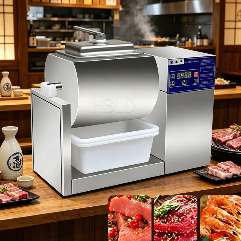 Commercial Fully Automatic Drum Type Stainless Steel Marinating Machine Vacuum Chicken Marinating Equipment for Kitchen