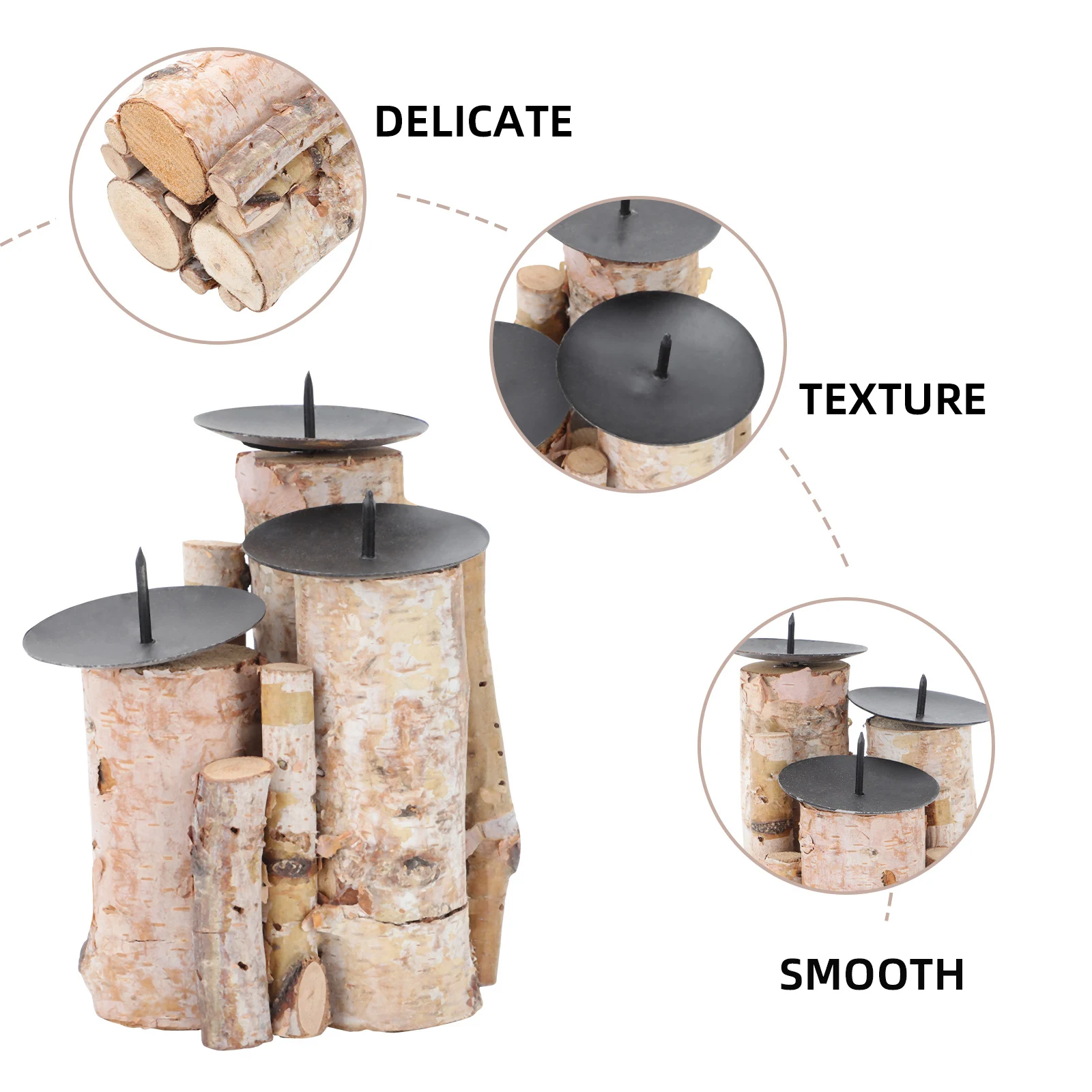 

1pc Wooden Candlestick Lamp High Quality Decorative Candleholder Home Art Desktop Craft Party Decoration Gift for Birthday