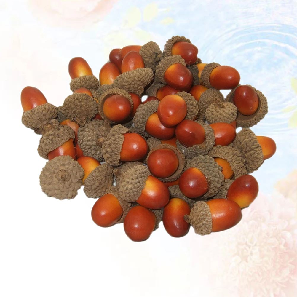 

50pcs Artificial Nuts Acorns Decorative Ornaments for Christmas Home Garden Party Montessori Educational Toys