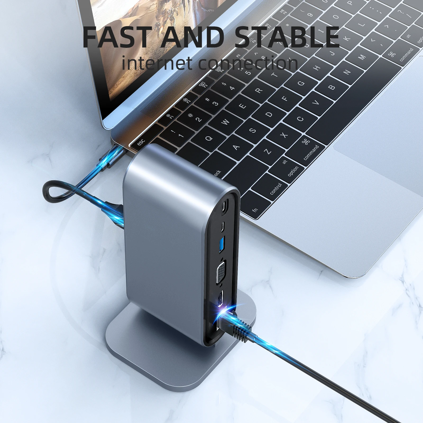 12 Trong 1 USB C Đế Cắm Với 100W PD USB-C 4K HDMI VGA USB 3.0 RJ45 SD/Thẻ TF Đầu Đọc Âm Thanh Dành Cho Windows Mac Xiaomi Laptop