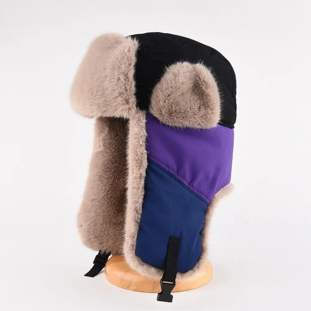 Practical Thickened Earflap Hat Versatile Windproof Winter Warm Hat Colorful Ear Protection Cap For Unisex
