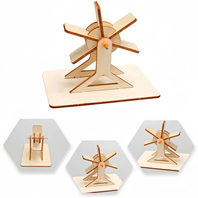 DIY Technology Small Maker Водяное колесо Игрушка Детский научный эксперимент Сборка Головоломка Игрушка Водяное колесо