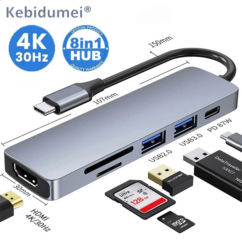 Usb 3.0 hub usb c hub usb c docking station 5gbps transmissão de alta velocidade otg adaptador divisor TYPE-C hub para pc/laptops/macbook