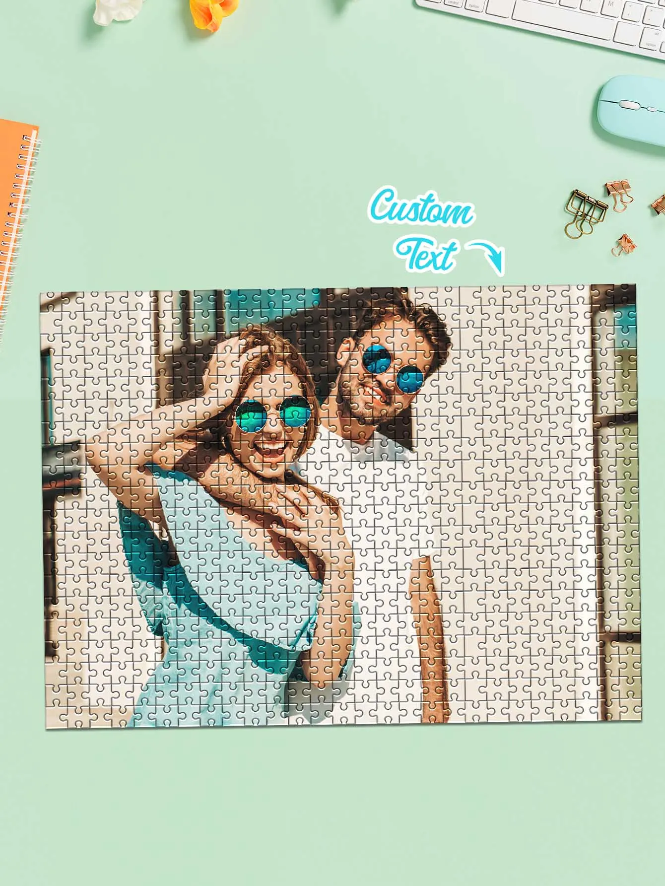 35/300/500/1000pcs Personalized Custom Photo Puzzle Sunglasses couple Unique Gift For Family Friends Special Occasions
