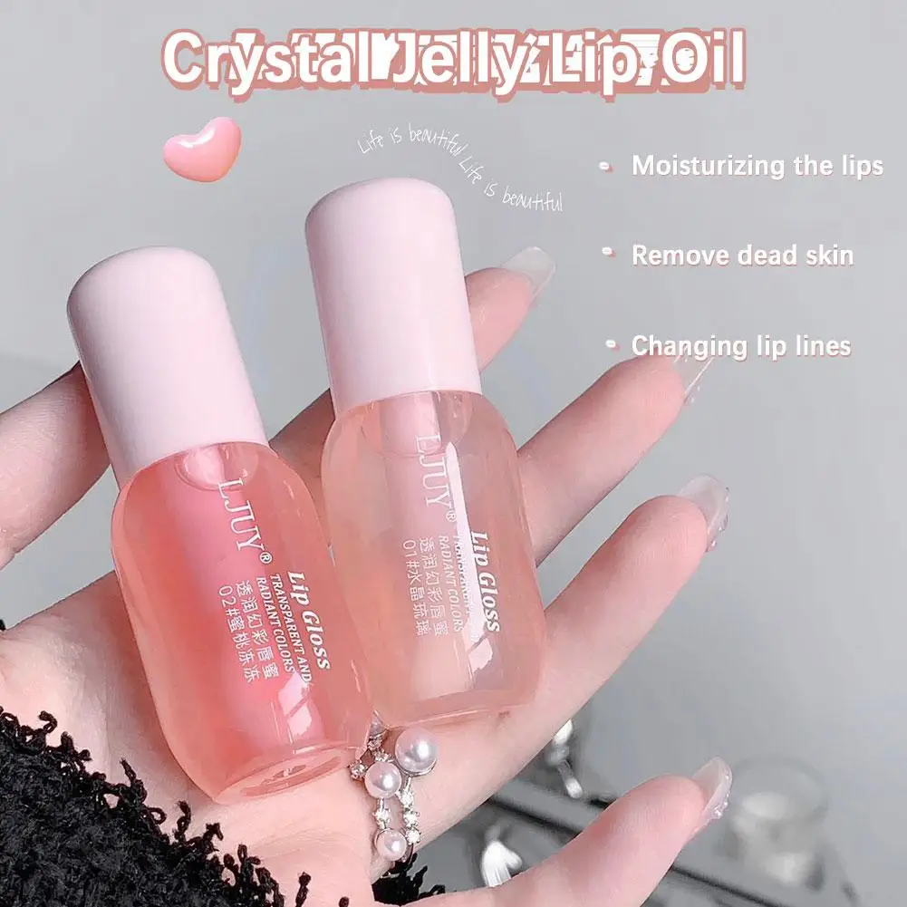 Gelatina di cristallo Olio per labbra Idratante Labbra rimpolpanti Cappotto Labbra di frutta Trasparente Rossetto trasparente Siero rimpolpante Lip Tint Gloss Lipglo X6U8