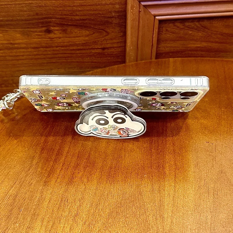 لطيف تلوين شين تشان أفضل صديق تألق Magsafe شحن لاسلكي حقيبة لهاتف سامسونج S23 S24 S25 الترا زائد هزة حامل مغناطيسي #6