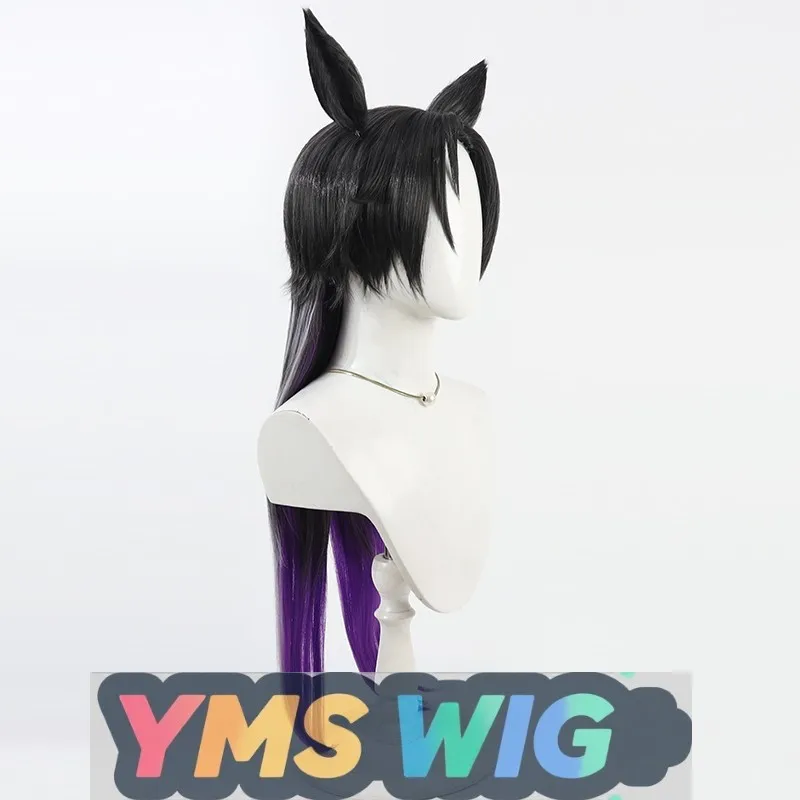 【YMS WIG】Jockey Girl Sky Shrine Cosplay peluca cuero cabelludo realista gradiente multicolor resaltado cola del mismo color