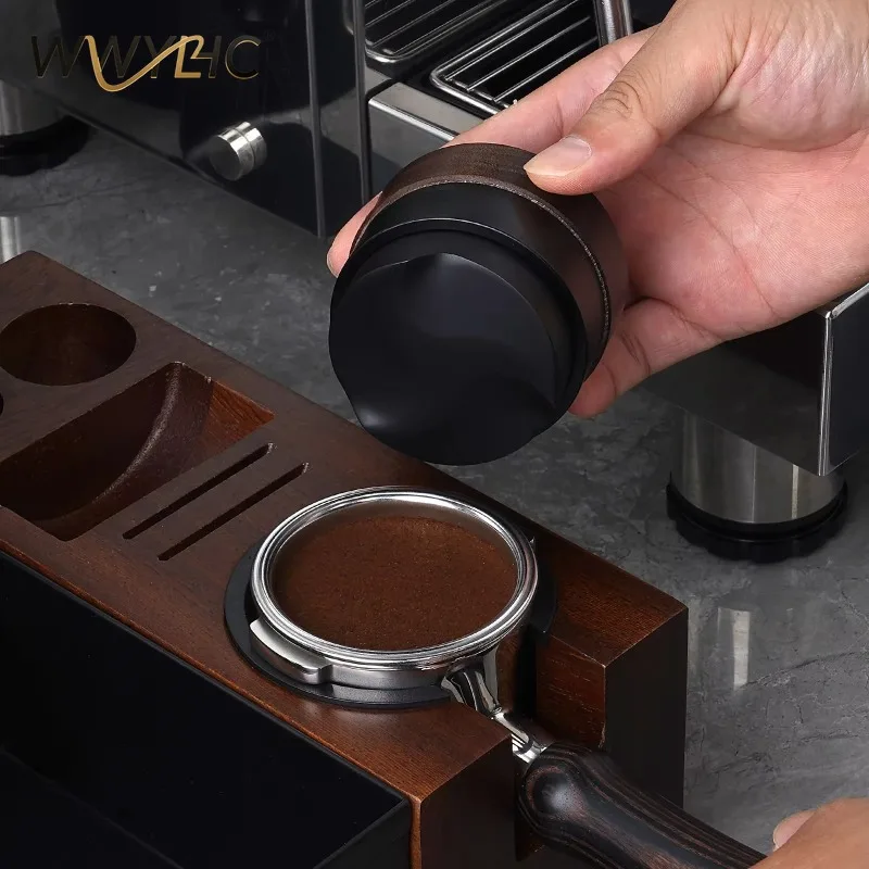 Suitable for 51/54/58mm concentrated coffee wooden gravity dispensers, coffee walnut dispensers, with titanium PVD coated base