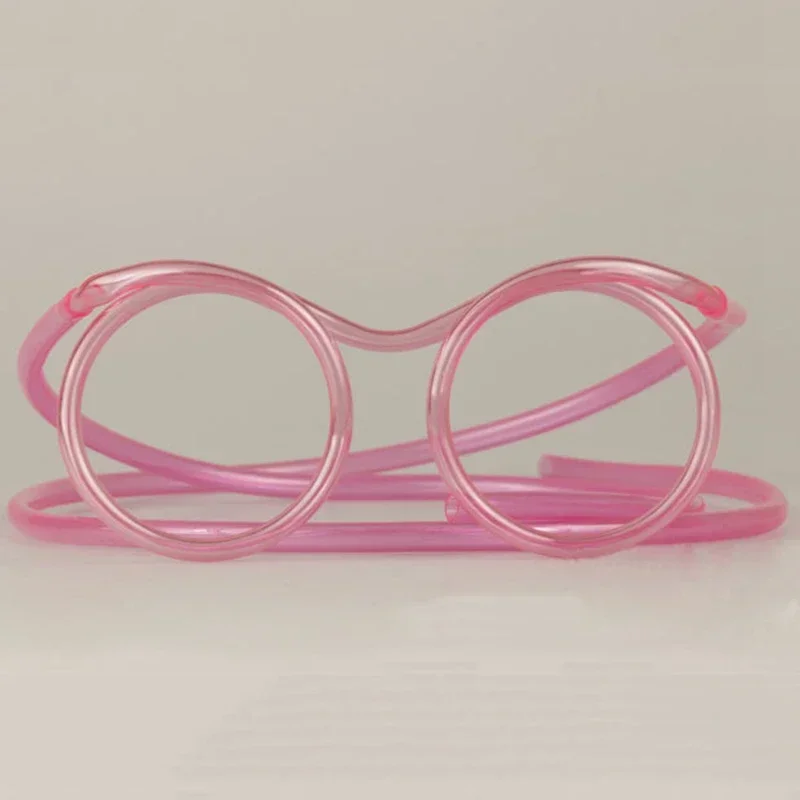 Straw Glasses Funny Soft PVC Glasses Flexible Drinking Straws Kids Party Supplies Bar Supplies Creativity Toy Kids Gift