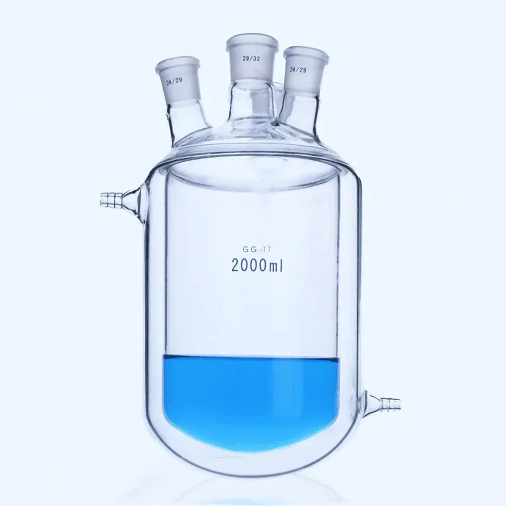 

4-Necks 250 500 1000ml Double Layer Jacketed BORO Reactor Bottle Flask Laboratory Graduated School Chemical Experiment