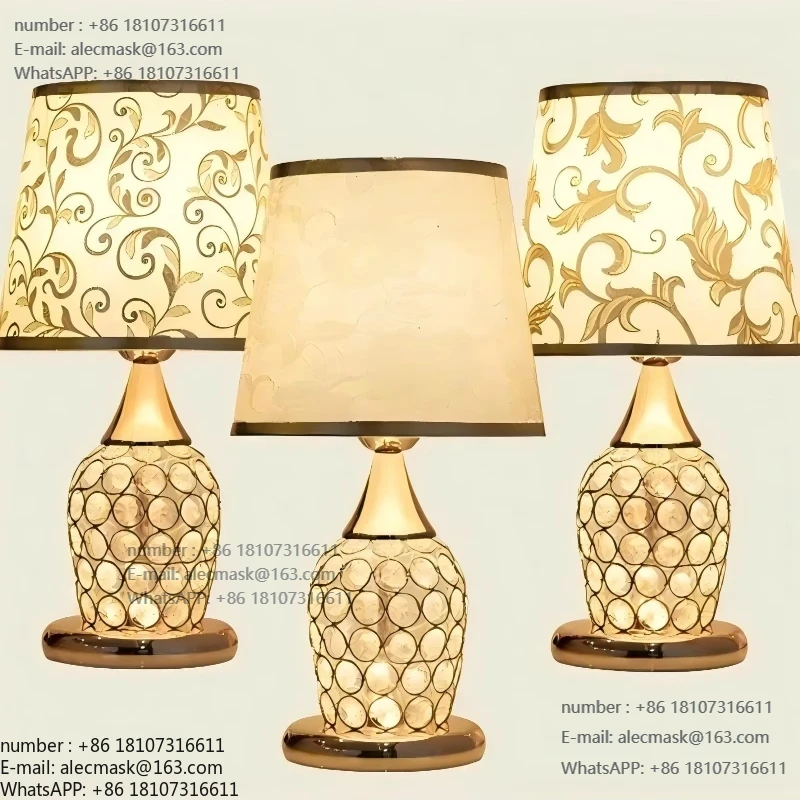 

European crystal bedside lamp is simple, modern, warm and romantic, environmentally friendly decorative desk lamp is flexible