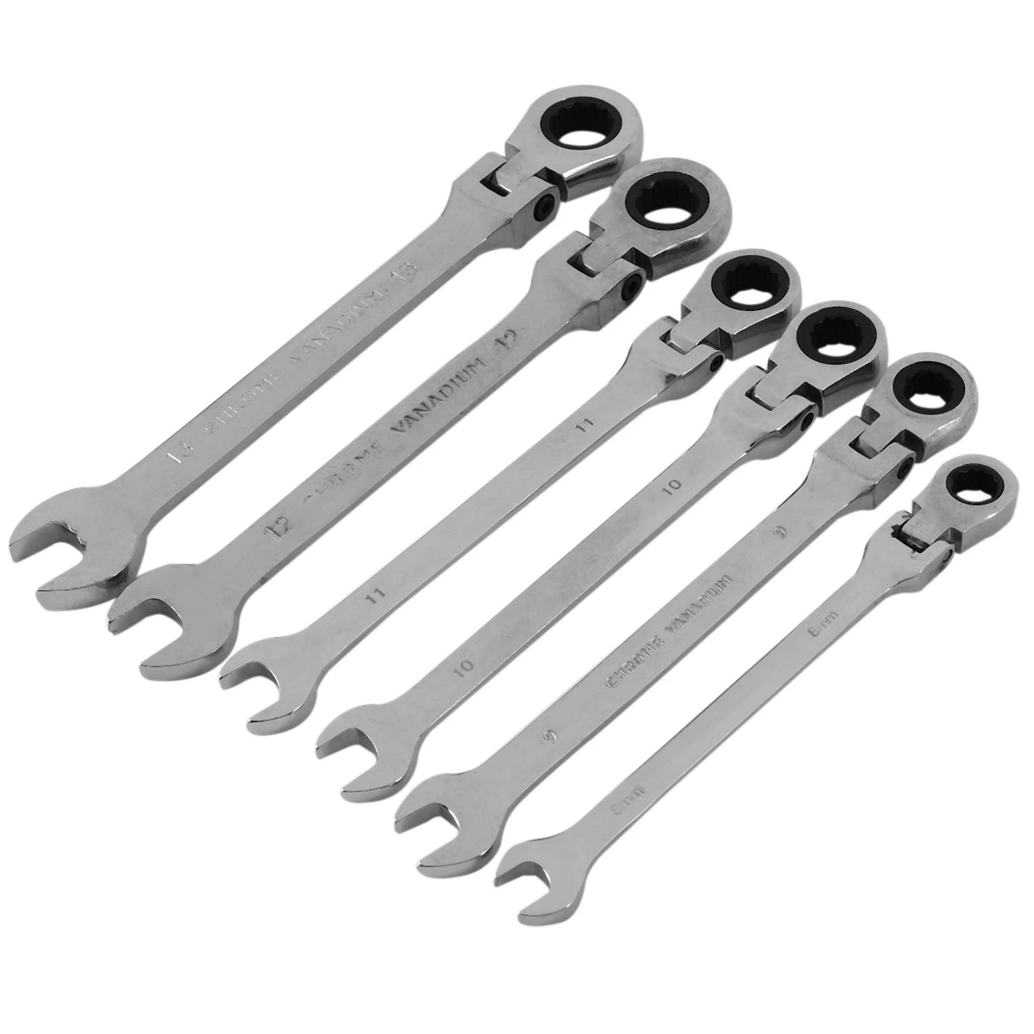 Wrench Set Hand Tool Set Spanner Set 6Pcs Fixed Or Movable Ratchet Wrench 8-13Mm Abrasion Performance