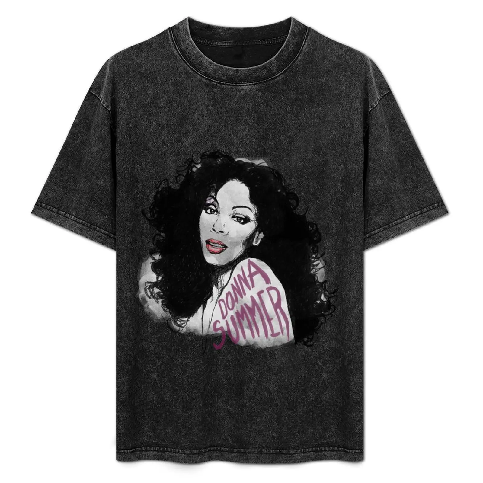 

Donna Summer Portrait Sketch T-Shirt Vintage Style Printed Top