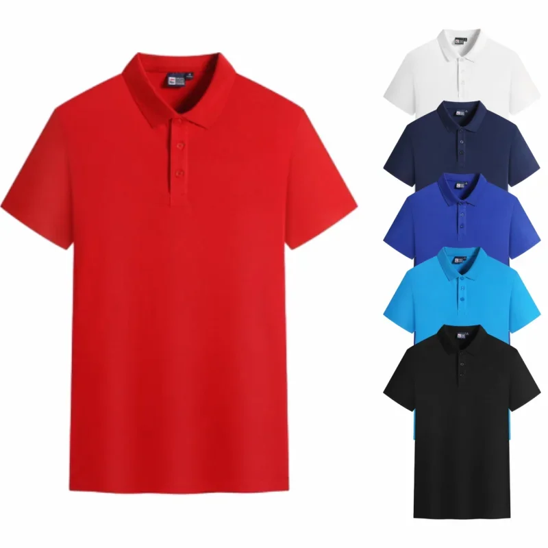 

Summer Fashion Solid Color Lapel Button Short Sleeve Polo Shirt Casual Breathable Comfortable Tops